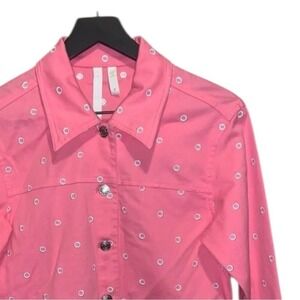Debra Deroo Pink Button Up Jacket Women's Small Easter Spring
